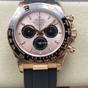 QF Factory Counterweight Rolex Daytona 126515LN-0006 40mm Rose Gold Rubber Oysterflex Pink Dial
