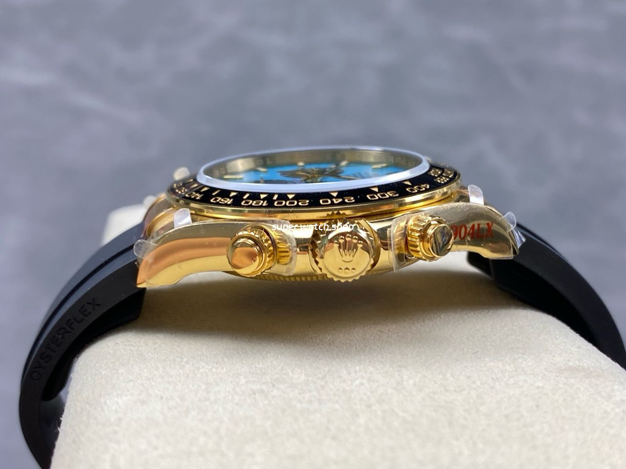 QF Factory Counterweight Rolex Daytona 126518LN-0014 40mm Yellow Gold Rubber Oysterflex Turquoise Blue Dial - Image 7