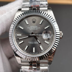 QF Factory Rolex Datejust 126334-0014 41mm White Gold 904L Grey Dial Jubilee
