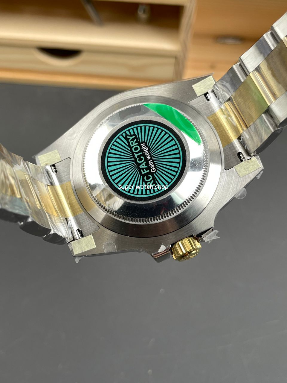 RC Factory Counterweight Rolex Submariner Date 116613LB 40mm Half Gold Blue Dial - Image 7