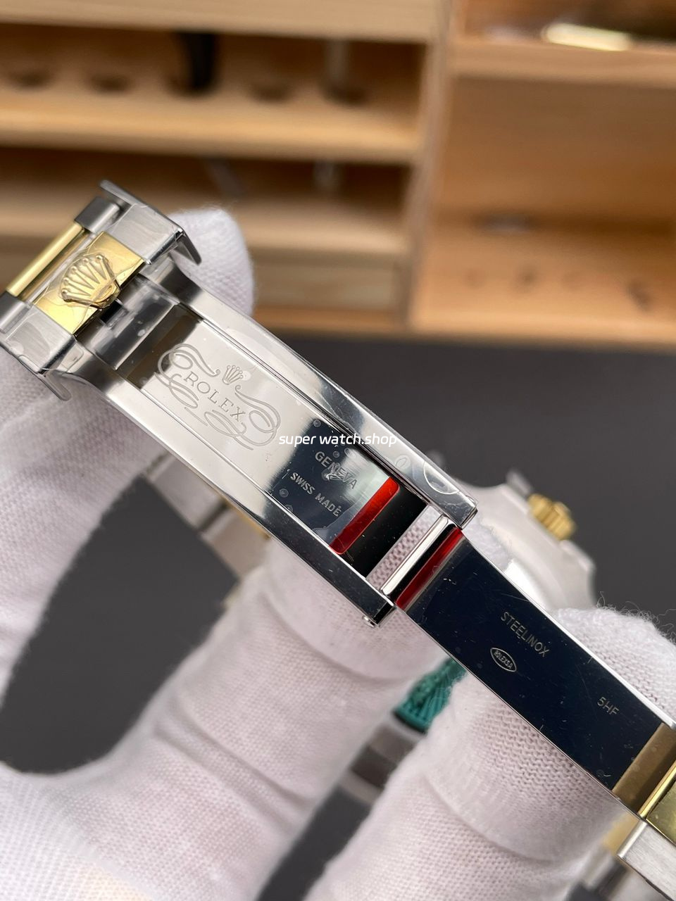 RC Factory Counterweight Rolex Submariner Date 116613LB 40mm Half Gold Blue Dial - Image 10
