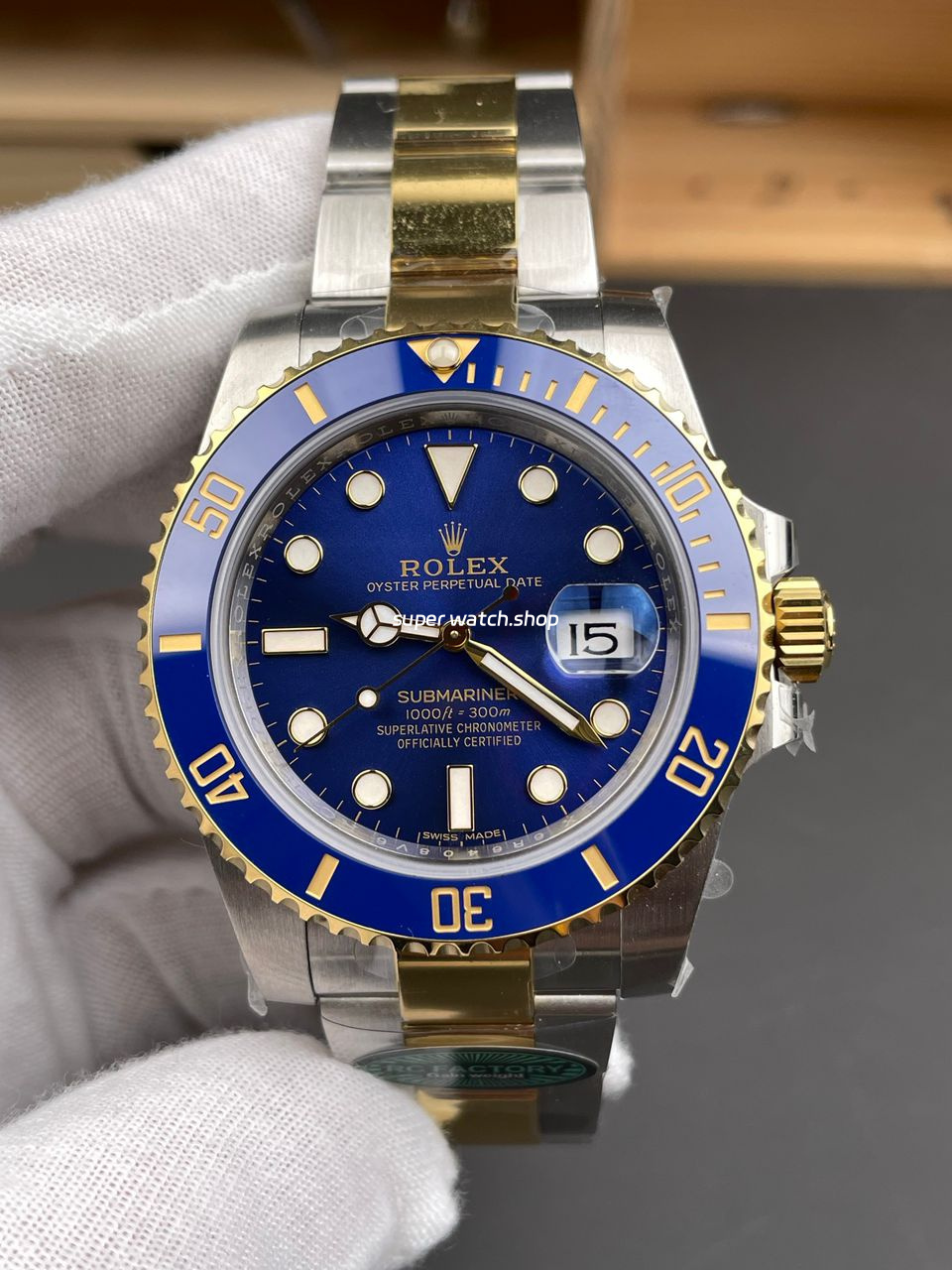 RC Factory Counterweight Rolex Submariner Date 116613LB 40mm Half Gold Blue Dial