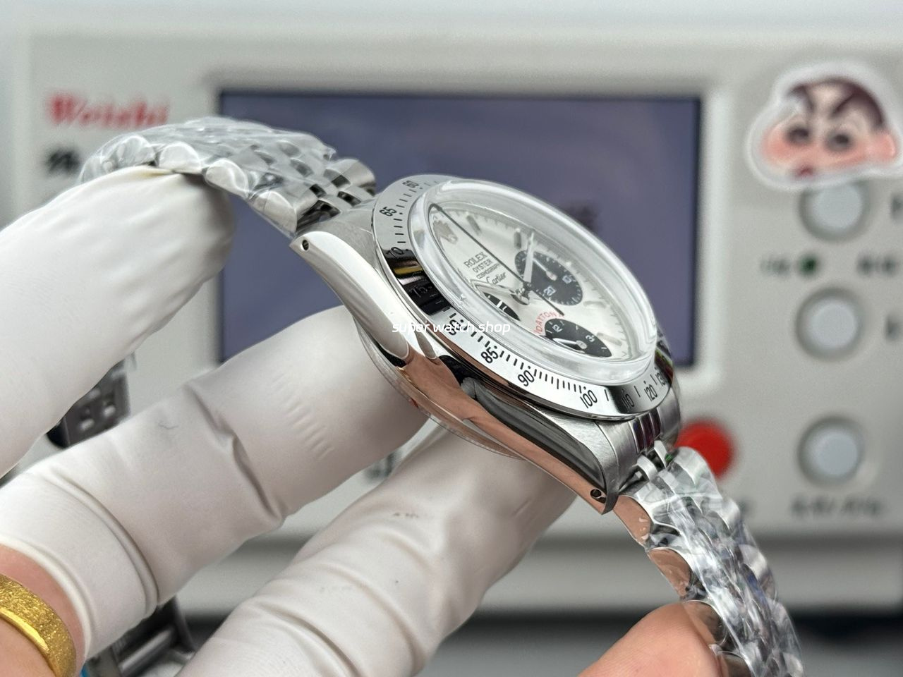 SN Factory Rolex Daytona Vintage Cartier 37mm Full Steel White Dial - Image 6