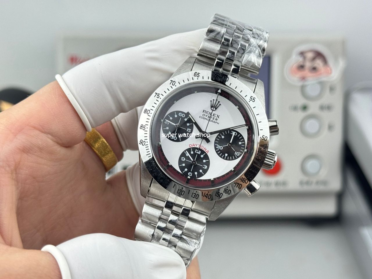 SN Factory Rolex Daytona Vintage Paul Newman 6239 37mm Full Steel White Dial - Image 5