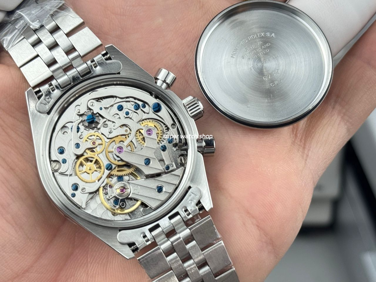 SN Factory Rolex Daytona Vintage Paul Newman 6239 37mm Full Steel White Dial - Image 8