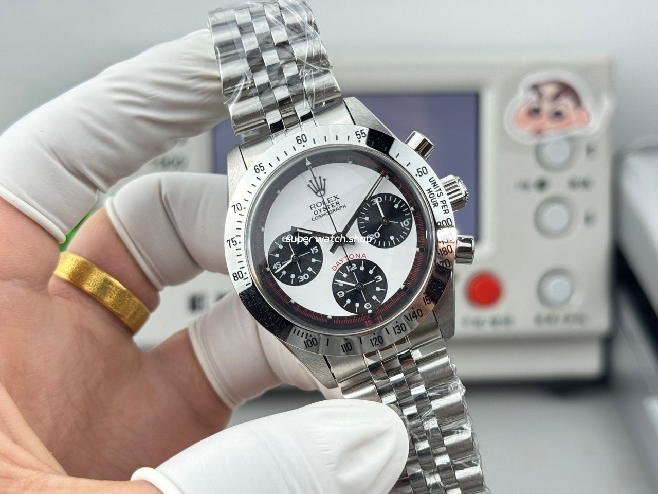 SN Factory Rolex Daytona Vintage Paul Newman 6239 37mm Full Steel White Dial - Image 4