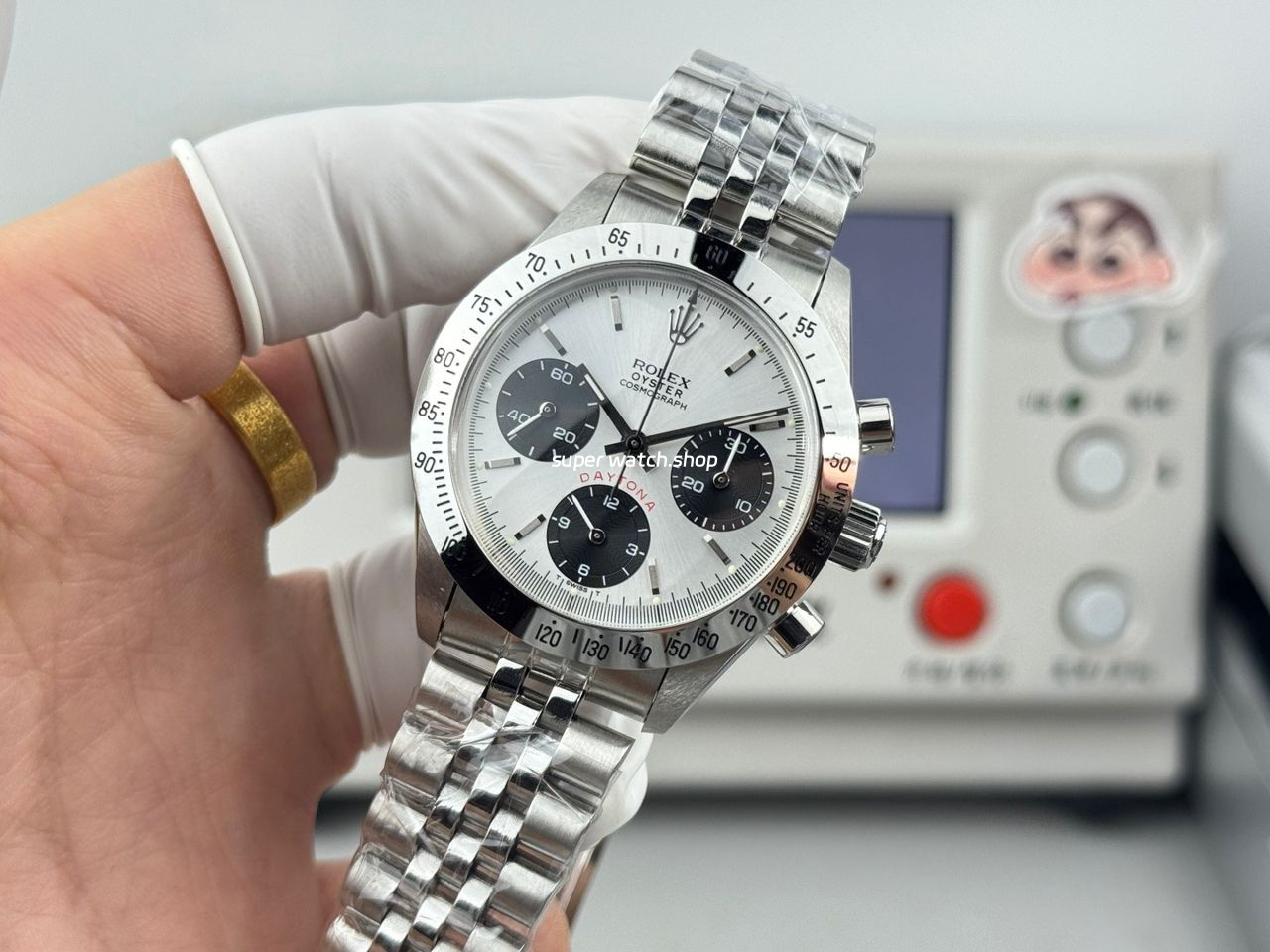 SN Factory Rolex Daytona Vintage Paul Newman 6265 37mm Full Steel White Dial - Image 5