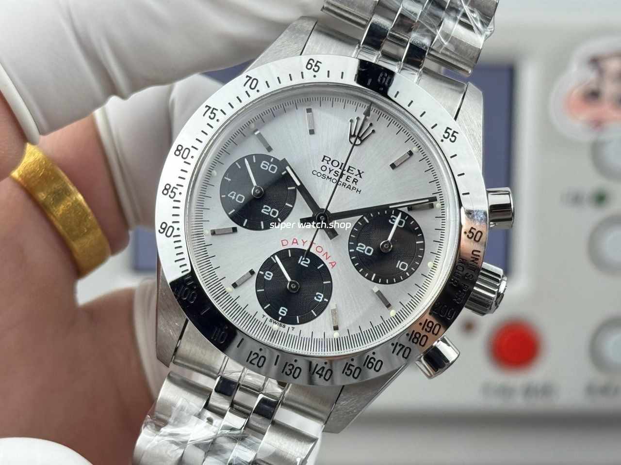 SN Factory Rolex Daytona Vintage Paul Newman 6265 37mm Full Steel White Dial - Image 3