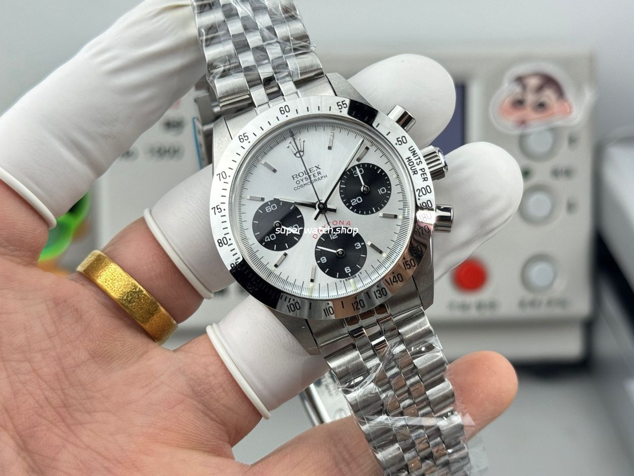 SN Factory Rolex Daytona Vintage Paul Newman 6265 37mm Full Steel White Dial - Image 4