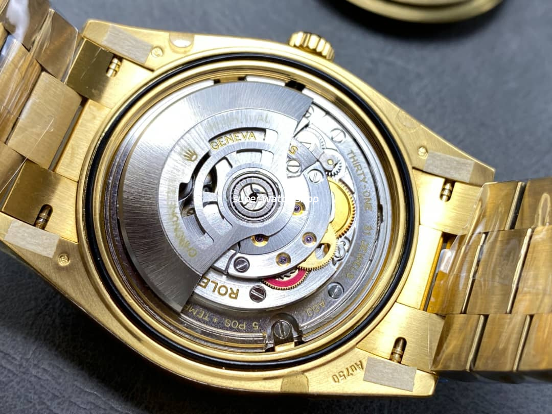 THB Factory Counterweight Rolex Day-Date 228238-0042 40mm Full Yellow Gold Roman Numerals White Dial - Image 9
