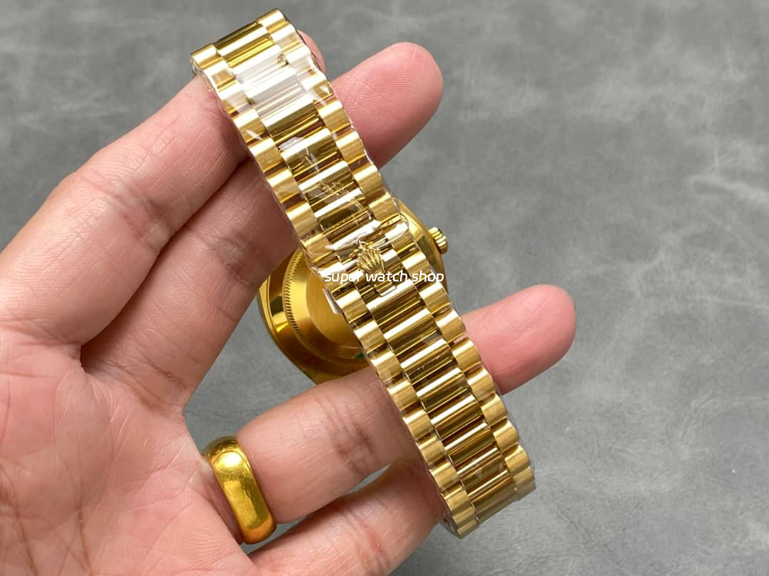 THB Factory Counterweight Rolex Day-Date 228238-0042 40mm Full Yellow Gold Roman Numerals White Dial - Image 10