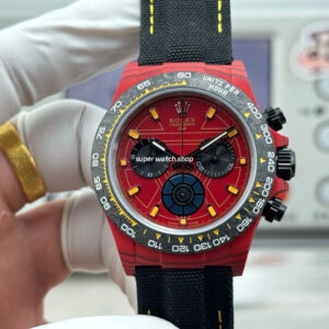TW Factory Rolex Daytona 116500 40mm Red Carbon Fiber Black Canvas Strap Red Dial
