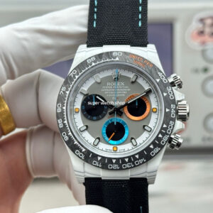 TW Factory Rolex Daytona 116500 40mm White Carbon Fiber Black Canvas Strap Grey Dial