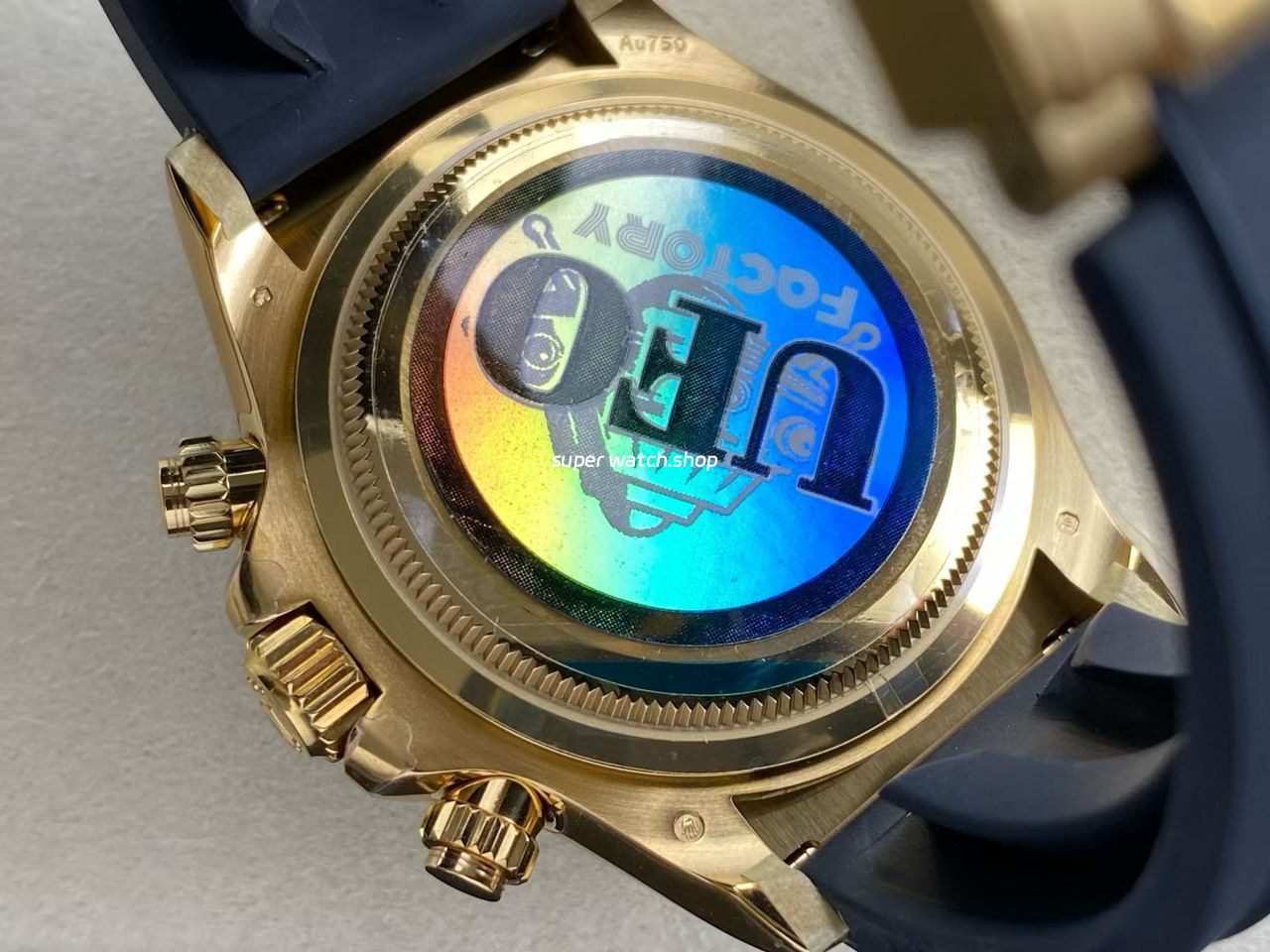 UFO Factory counterweight Rolex Daytona 126518LN-0012 Yellow Gold Oysterflex Champagne Dial - Image 6