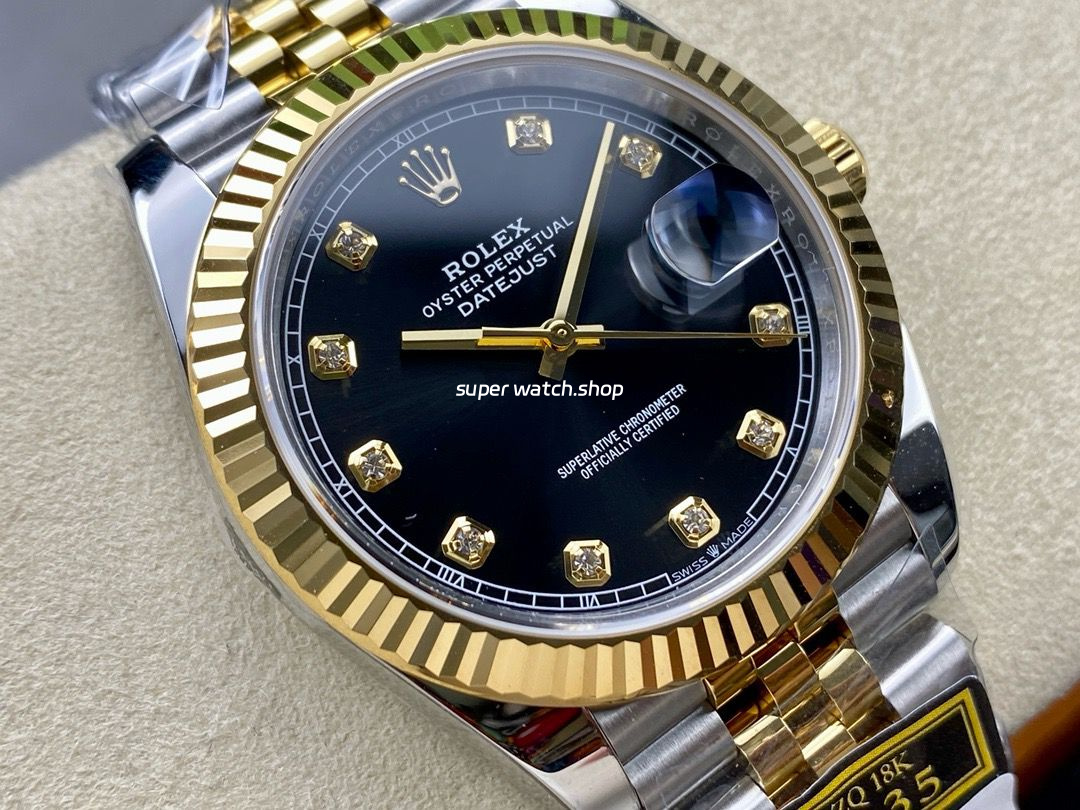 ZQ Factory Rolex Datejust 126333-0006 41mm Half Yellow Gold Diamond Black Dial Jubilee - Image 2
