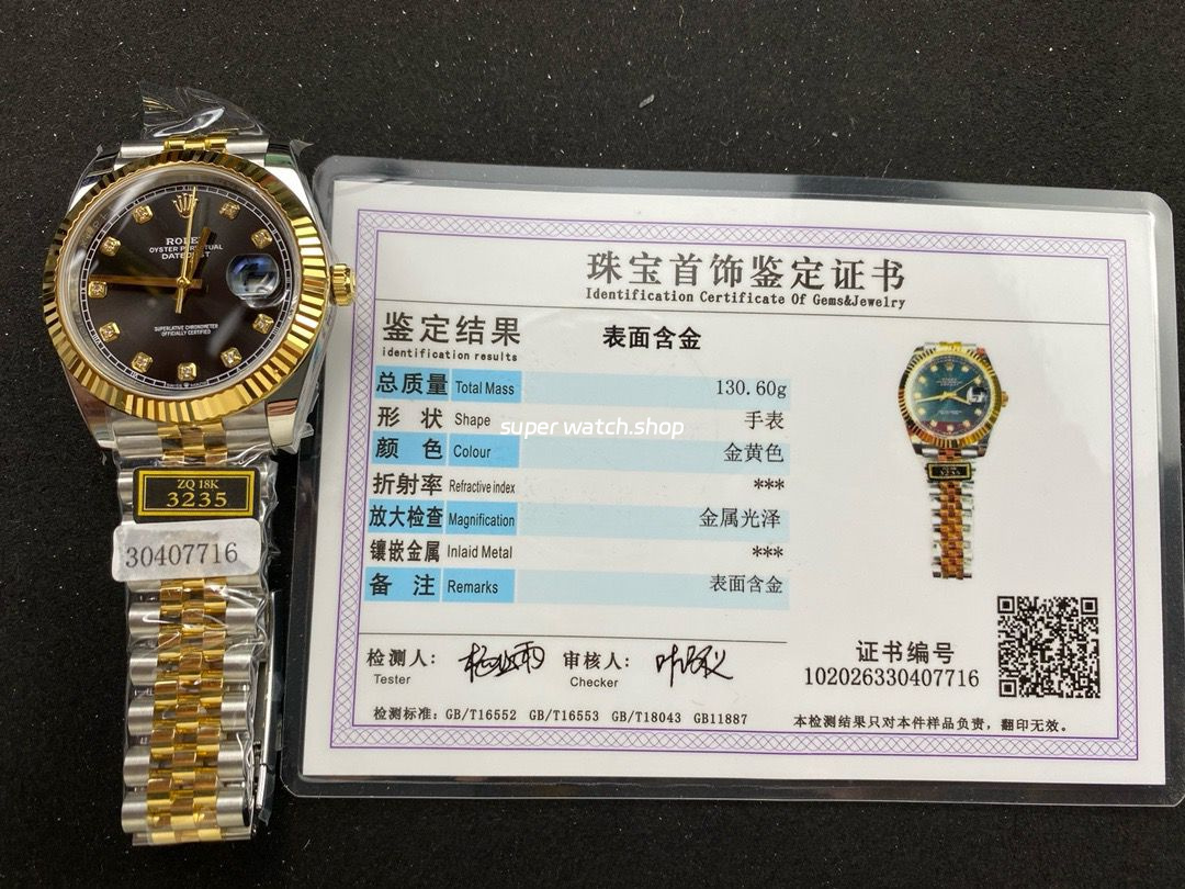 ZQ Factory Rolex Datejust 126333-0006 41mm Half Yellow Gold Diamond Black Dial Jubilee - Image 9