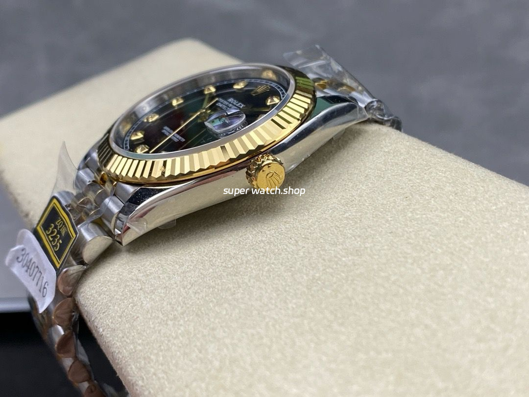 ZQ Factory Rolex Datejust 126333-0006 41mm Half Yellow Gold Diamond Black Dial Jubilee - Image 6