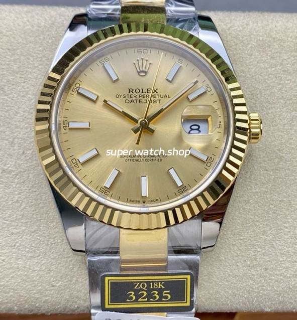 ZQ Factory Rolex Datejust 126333-0009 41mm Half Yellow Gold Champagne Dial
