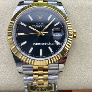 ZQ Factory Rolex Datejust 126333-0014 41mm Half Yellow Gold Black Dial Jubilee