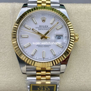 ZQ Factory Rolex Datejust 126333-0016 41mm Half Yellow Gold White Dial Jubilee