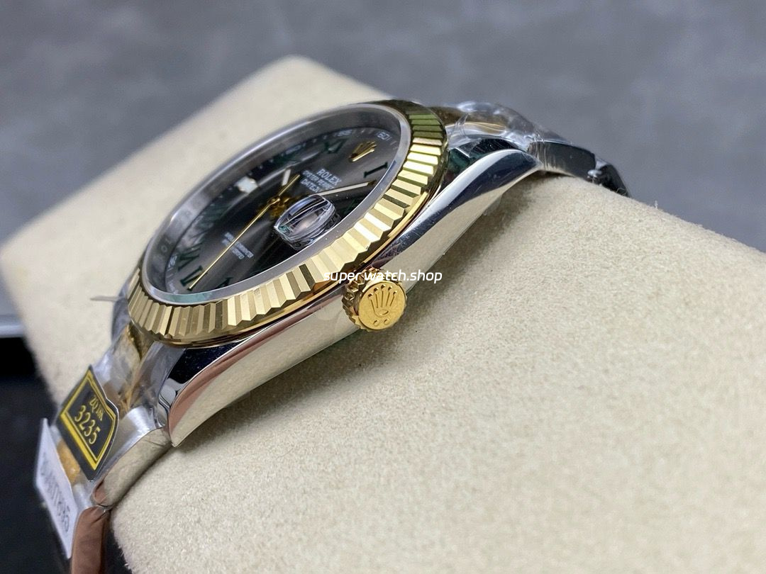 ZQ Factory Rolex Datejust 126333-0019 41mm Half Yellow Gold Roman Numerals Wimbledon Grey Dial - Image 6
