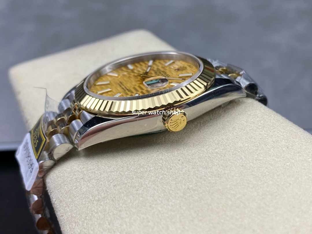 ZQ Factory Rolex Datejust 126333-0022 41mm Half Yellow Gold Fluted Motif Gold Dial Jubilee - Image 6