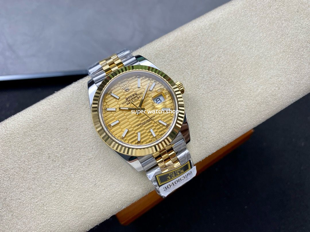 ZQ Factory Rolex Datejust 126333-0022 41mm Half Yellow Gold Fluted Motif Gold Dial Jubilee - Image 4