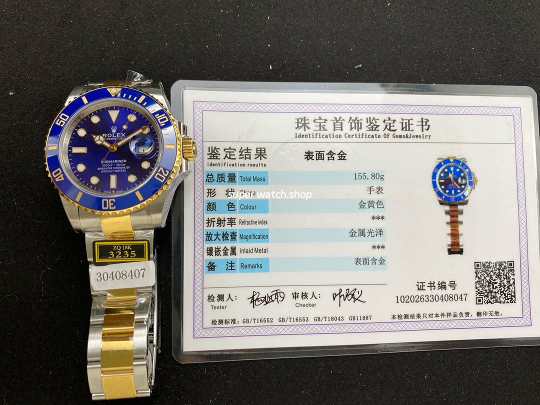 ZQ Factory Rolex Submariner Date 126613LB 41mm Half Gold Blue Dial - Image 9