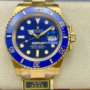 ZQ Factory Rolex Submariner Date 126618LB 41mm Full Yellow Gold Blue Dial