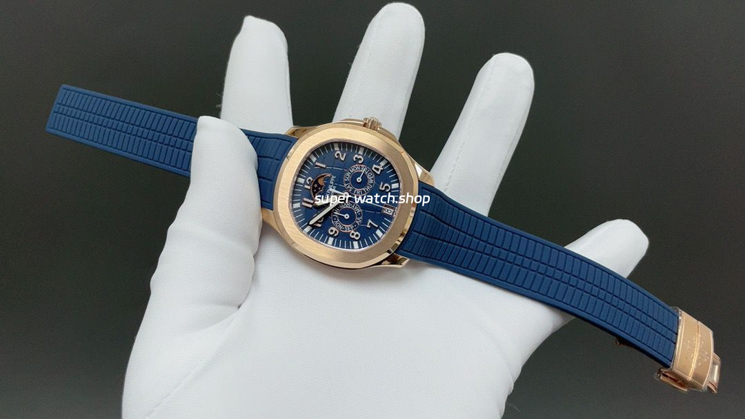 3K Factory Patek Philippe Aquanaut 5261R-001 40mm Rose Gold Blue Rubber Strap Blue Dial - Image 3