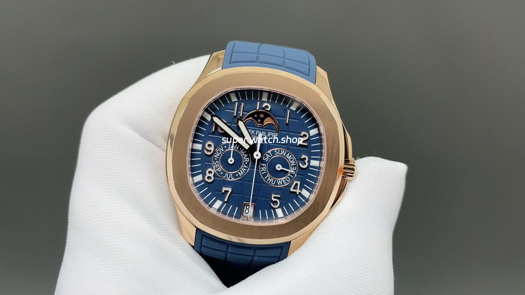 3K Factory Patek Philippe Aquanaut 5261R-001 40mm Rose Gold Blue Rubber Strap Blue Dial - Image 2