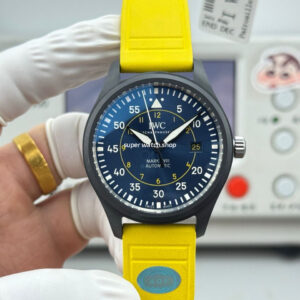 AOF Factory IWC Pilot 41mm Ceramic Rubber Strap Blue Dial