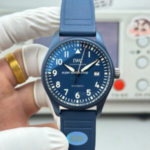 AOF Factory IWC Pilot IW328101 41mm Ceramic Blue Rubber Strap Blue Dial
