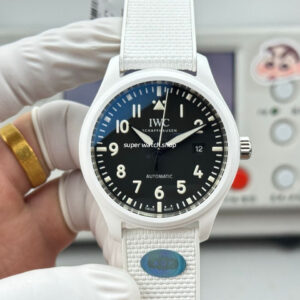 AOF Factory IWC Pilot Top Gun Lake Tahoe IW328104 41mm Ceramic Textile Strap Black Dial