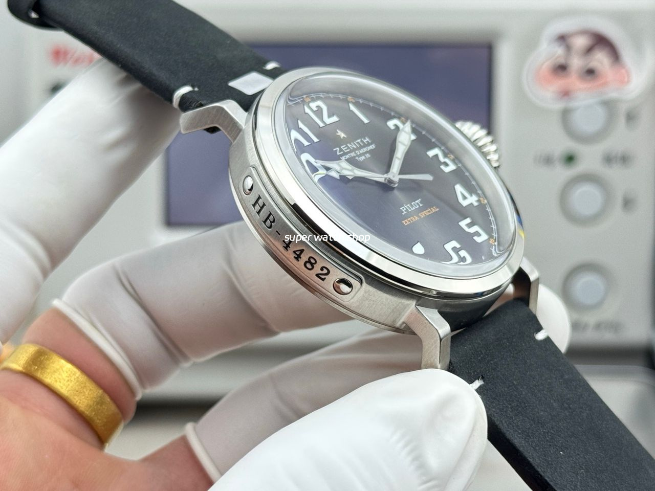 BR Factory Zenith Pilot Type 20 Extra Special 03.2434.67920.I010 45mm Steel Leather Strap Grey Dial - Image 6