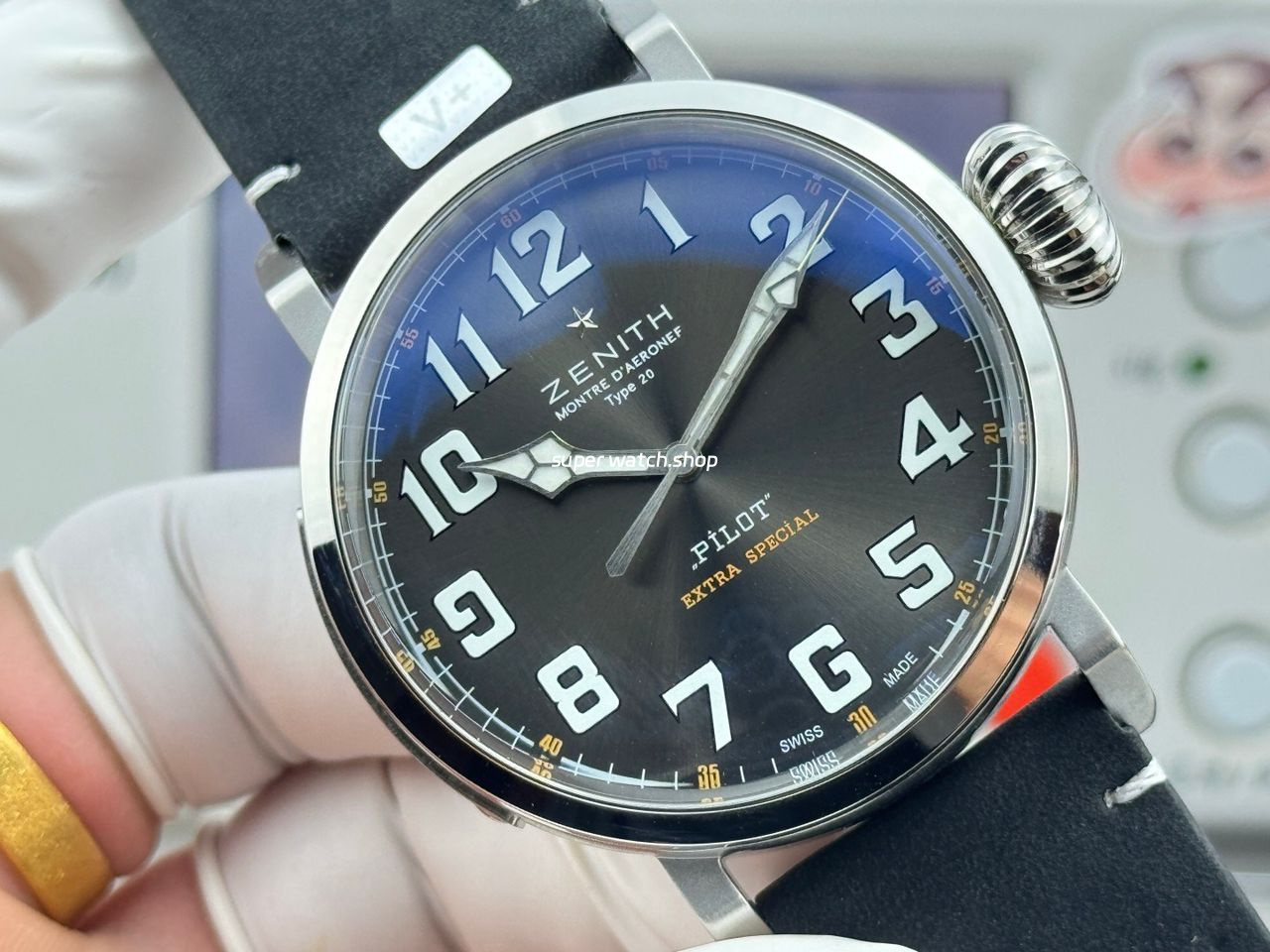 BR Factory Zenith Pilot Type 20 Extra Special 03.2434.67920.I010 45mm Steel Leather Strap Grey Dial - Image 2