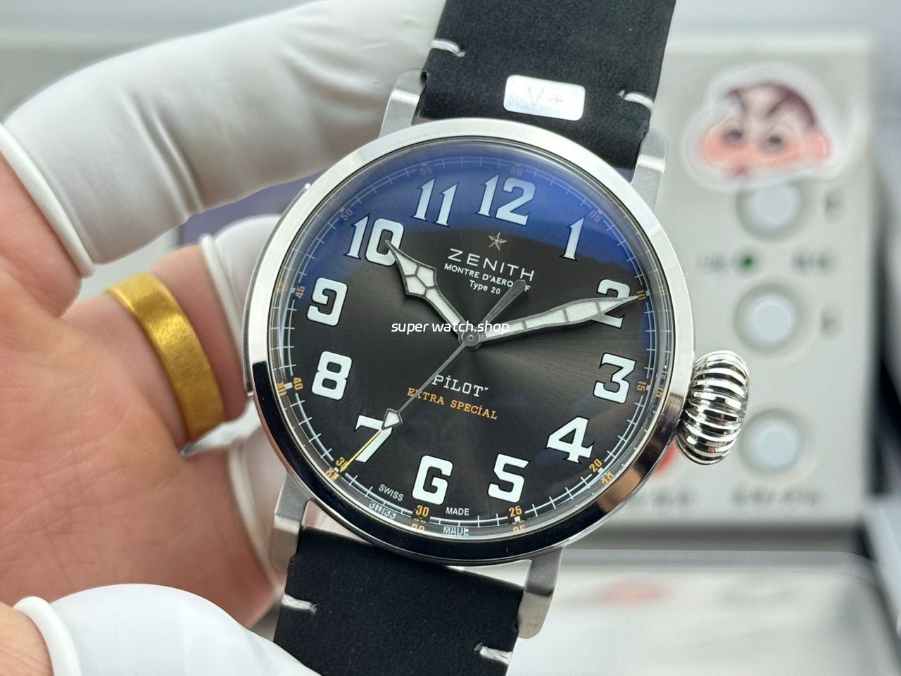 BR Factory Zenith Pilot Type 20 Extra Special 03.2434.67920.I010 45mm Steel Leather Strap Grey Dial - Image 5