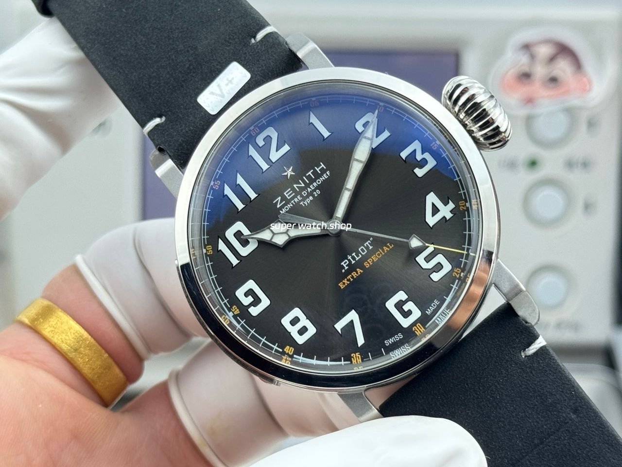 BR Factory Zenith Pilot Type 20 Extra Special 03.2434.67920.I010 45mm Steel Leather Strap Grey Dial - Image 4