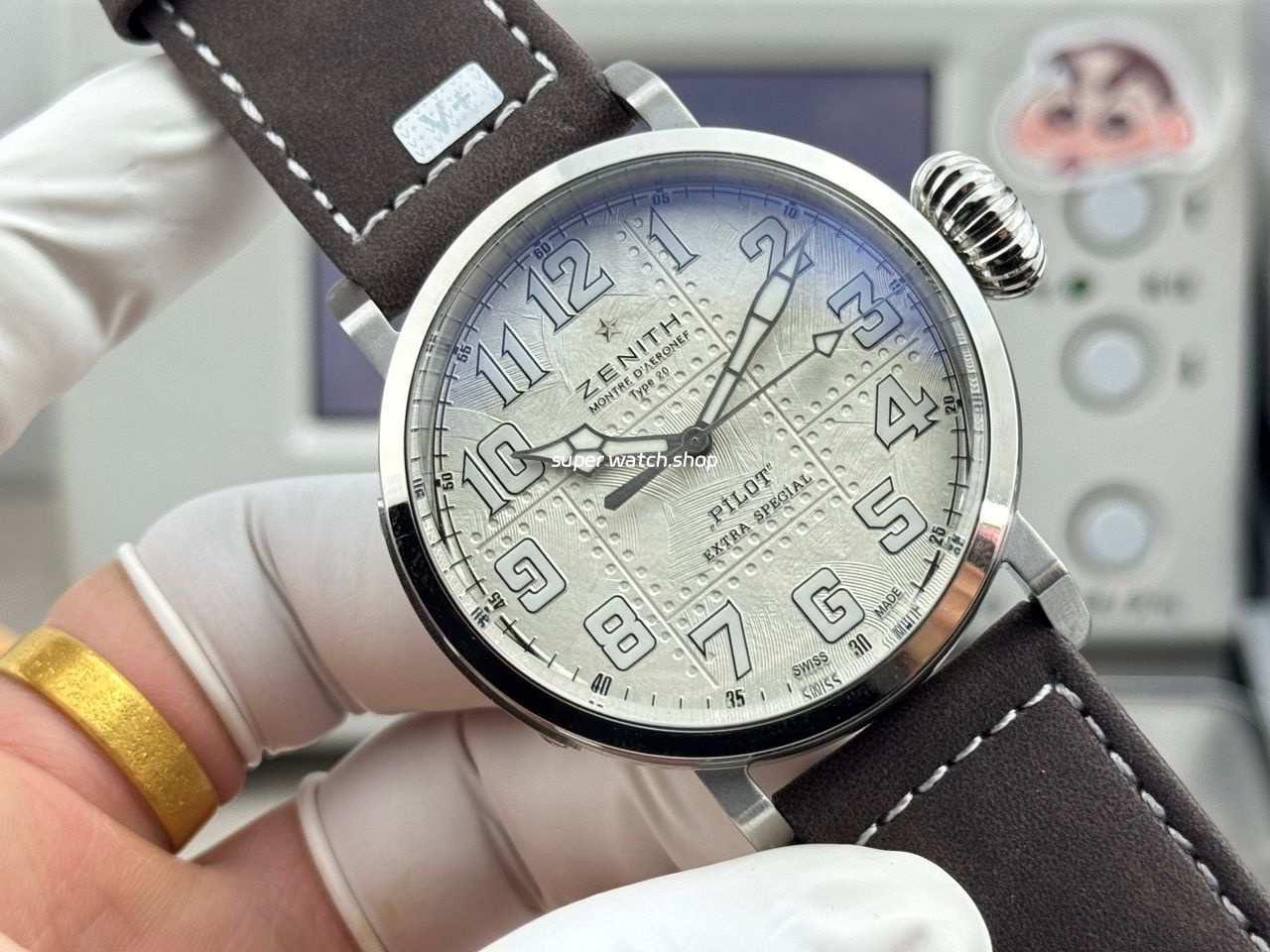 BR Factory Zenith Pilot Type 20 Extra Special 05.2430.67917.C902 45mm Steel Leather Strap Silver Dial - Image 4