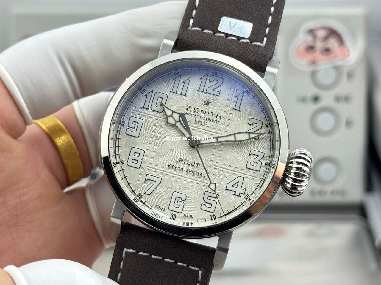 BR Factory Zenith Pilot Type 20 Extra Special 05.2430.67917.C902 45mm Steel Leather Strap Silver Dial - Image 5