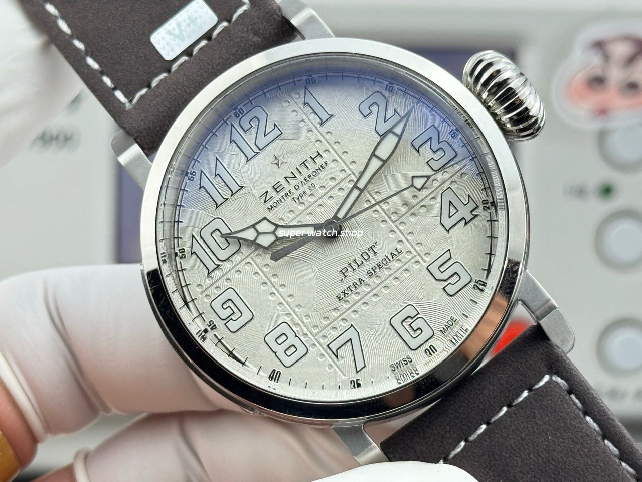 BR Factory Zenith Pilot Type 20 Extra Special 05.2430.67917.C902 45mm Steel Leather Strap Silver Dial - Image 2
