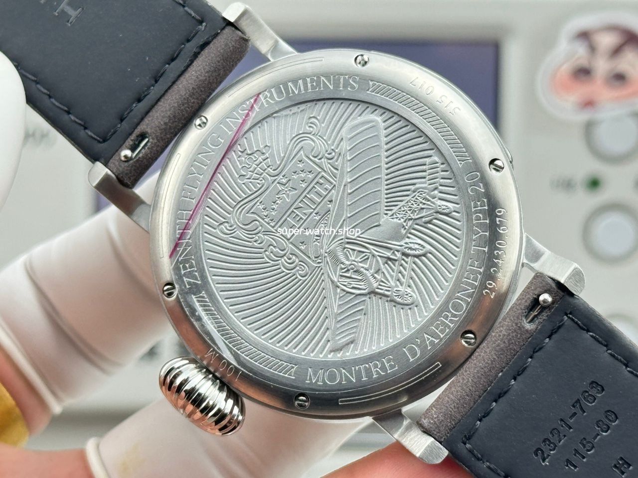 BR Factory Zenith Pilot Type 20 Extra Special 05.2430.67917.C902 45mm Steel Leather Strap Silver Dial - Image 8
