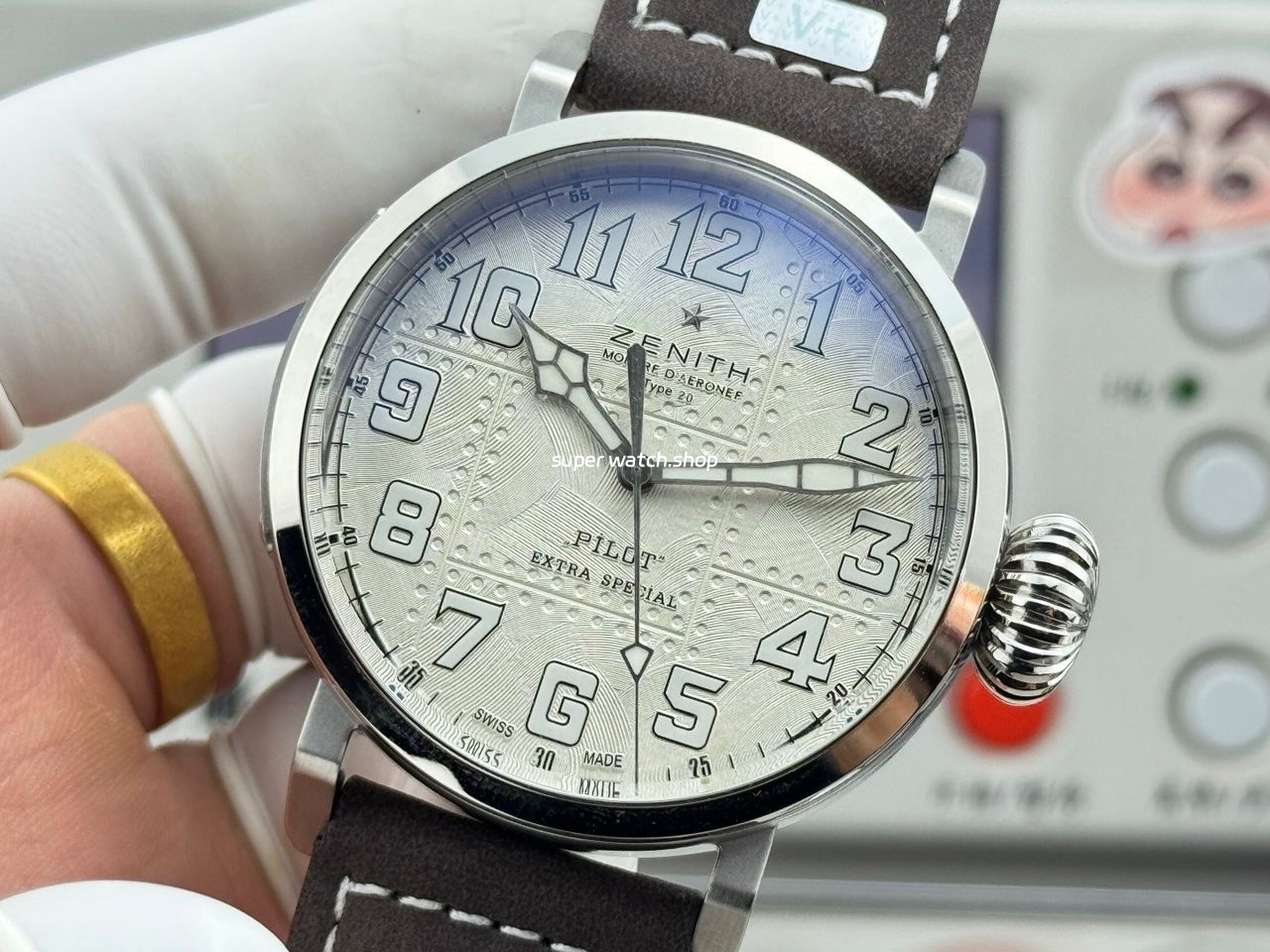 BR Factory Zenith Pilot Type 20 Extra Special 05.2430.67917.C902 45mm Steel Leather Strap Silver Dial - Image 3