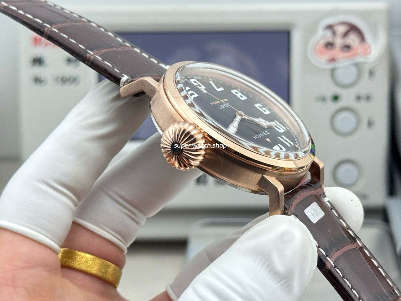 BR Factory Zenith Pilot Type 20 Extra Special 29.2430.679/21.C753 45mm Bronze Leather Strap Black Dial - Image 7