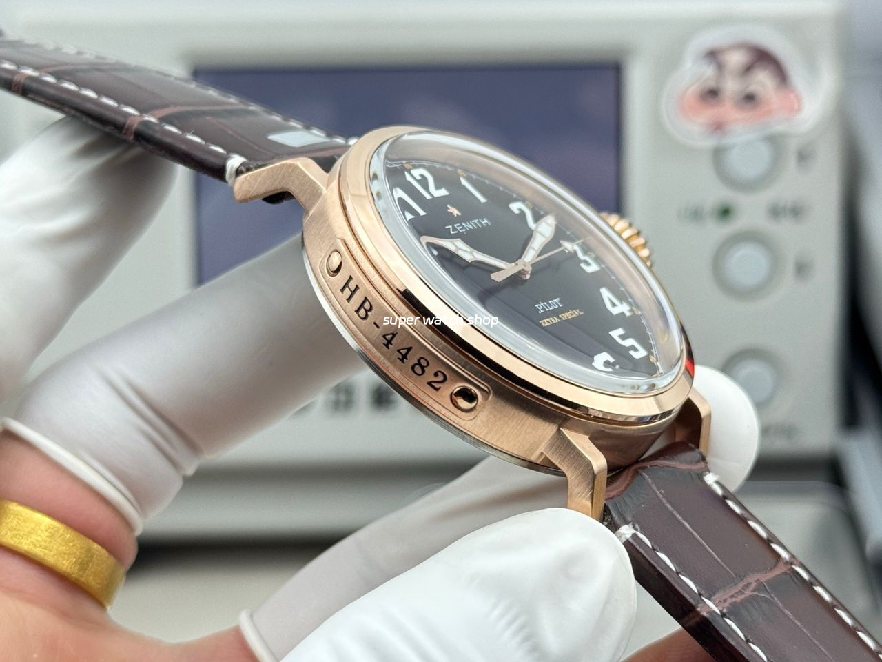 BR Factory Zenith Pilot Type 20 Extra Special 29.2430.679/21.C753 45mm Bronze Leather Strap Black Dial - Image 6