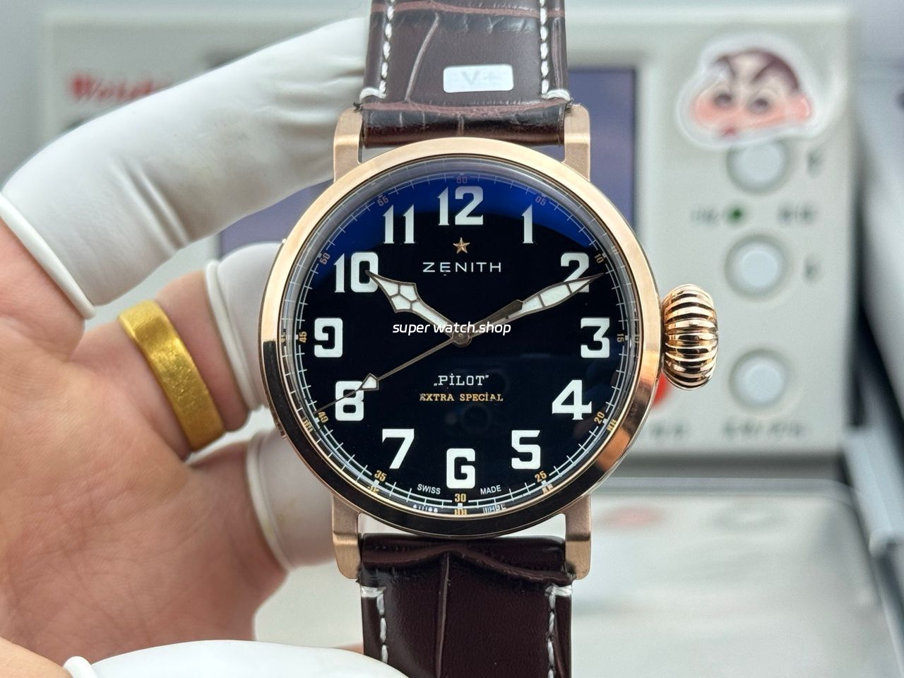 BR Factory Zenith Pilot Type 20 Extra Special 29.2430.679/21.C753 45mm Bronze Leather Strap Black Dial