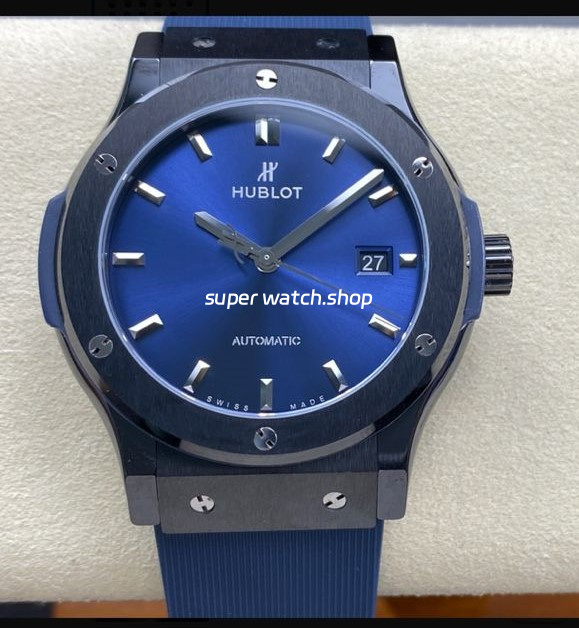 JJZ Factory Hublot Classic Fusion 542.CM.7170.LR 42mm Ceramic Rubber Strap Blue Dial