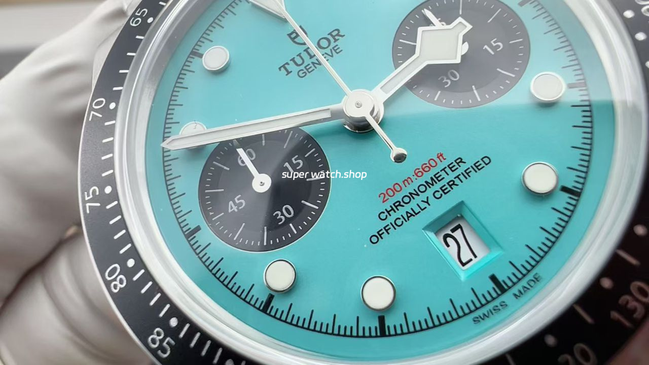 M+ Factory Tudor Heritage Black Bay Chrono 79360N-0024 41mm Jubilee Flamingo Blue Dial - Image 2