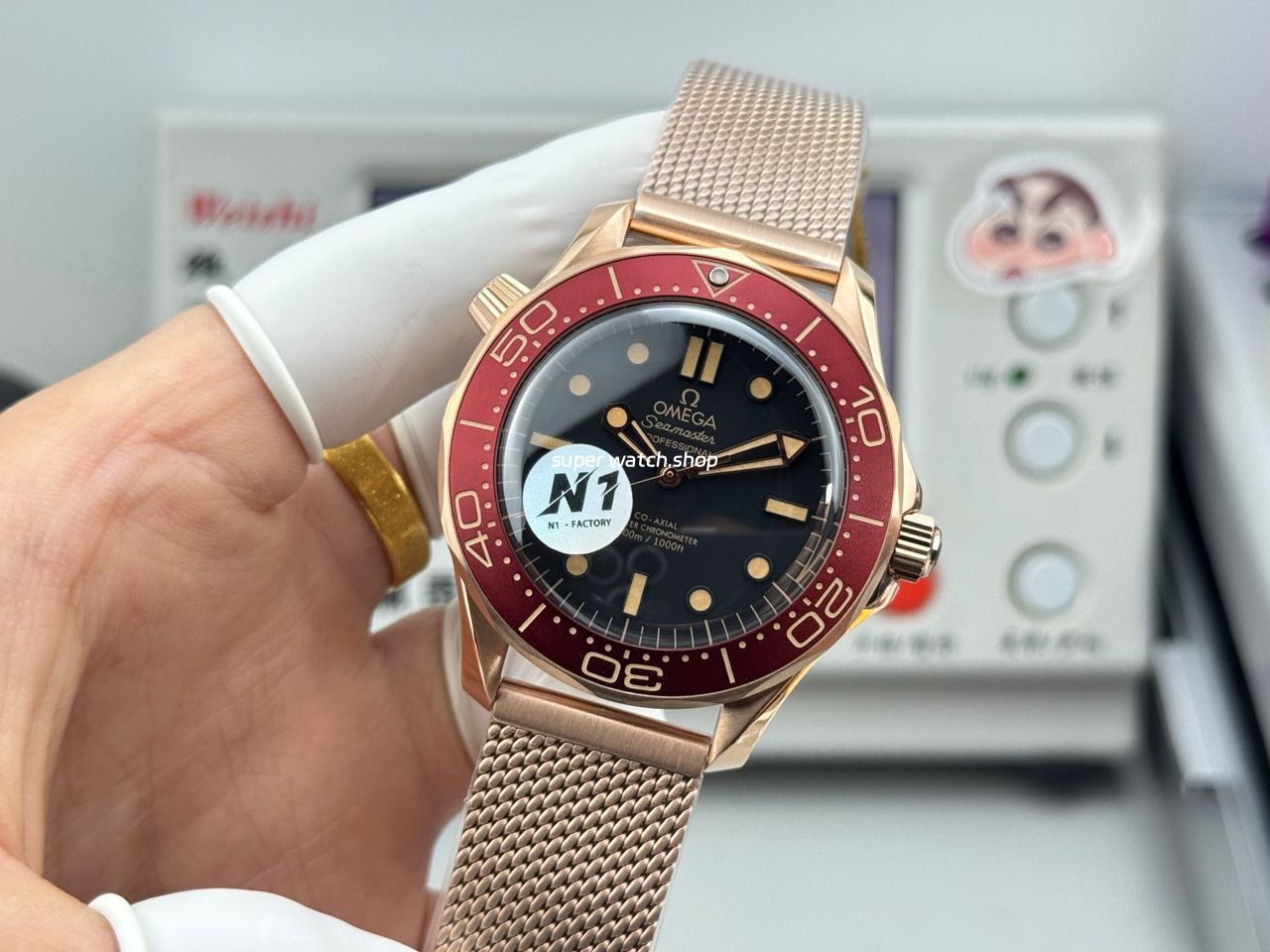 N1 Factory Omega Seamaster Diver 300M 210.90.42.20.01.003 42mm Bronze Black Dial - Image 4