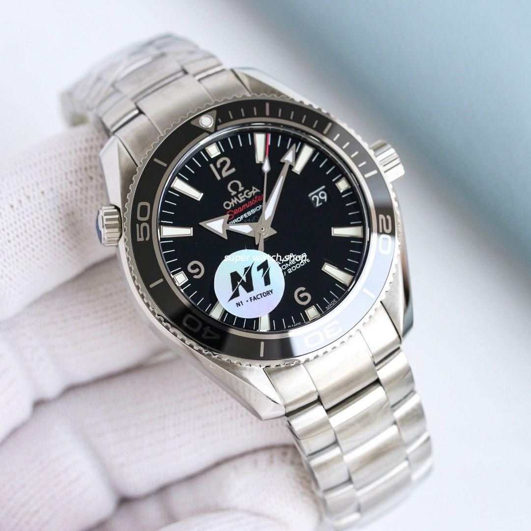 N1 Factory Omega Seamaster Planet Ocean 232.30.38.20.01.001 39.5mm Full Steel Black Dial - Image 3